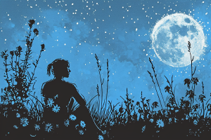 mikedev_small_person_sitting_in_the_garden_during_the_night__98ea7e89-a1c8-4faa-8b97-450c5ae2b26f
