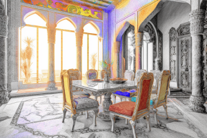 mikedev_royal_dining_room_melting_into_the_desert_artwork_by_Mi_29a7dad1-b303-49f2-bf74-6e3ab4cb80a8